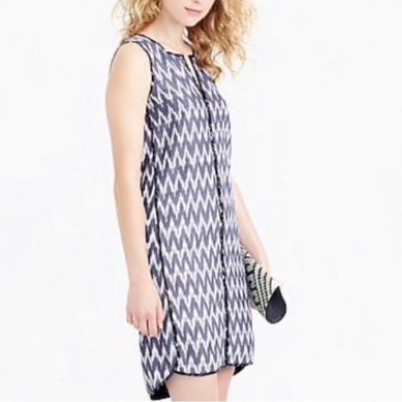 J Crew Blue and White Shift Dress - Picture 2 of 2